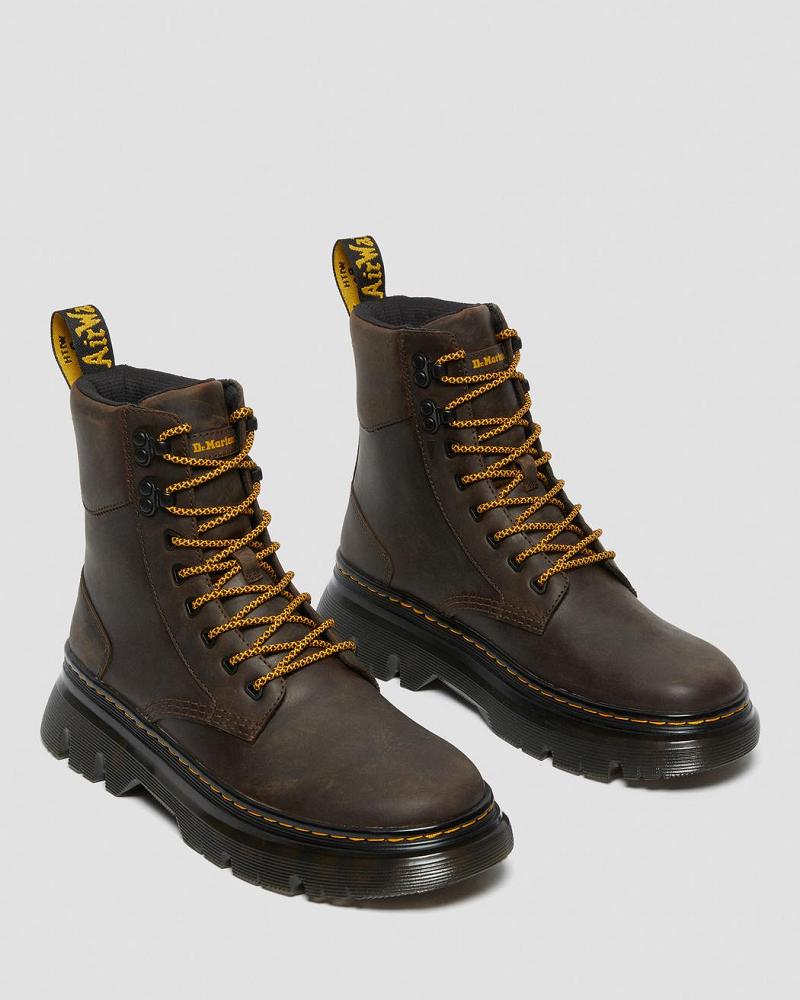 Dr Martens Tarik Crazy Horse Leren Utility Vrijetijdslaarzen Heren Donkerbruin | NL 337FDN